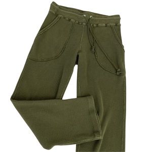 Back Beat Co Women’s Cotton Pants Size S Olive Green Elastic Waist Pockets.